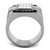 Men's Stainless Steel Ring with Black Jet Crystal and Clear Stones - Size 11 - IMAGE 3