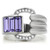 Women's Stainless Steel Ring with Tanzanite Crystal and Clear Stones - Size 5 (Pack of 2) - IMAGE 3