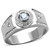 Men's Stainless Steel Ring with Prong Cubic Zirconia - Size 10 - IMAGE 1
