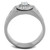 Men's Stainless Steel Ring with Prong Cubic Zirconia - Size 8 - IMAGE 3