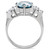 Women's Stainless Steel Engagement Ring with London Blue Synthetic Spinel Stones - Size 6 - IMAGE 4
