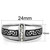 Men's Stainless Steel Ring with Clear Crystals and Black Accents- Size 9 (Pack of 2) - IMAGE 2