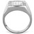 Men's Stainless Steel Ring with Cubic Zirconia - Size 8 - IMAGE 3