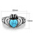 Stainless Steel Women's Claddagh Ring with Sea Blue Synthetic Turquoise Stone - Size 10 (Pack of 2) - IMAGE 2