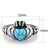 Stainless Steel Women's Claddagh Ring with Sea Blue Synthetic Turquoise Stone - Size 8 (Pack of 2) - IMAGE 2