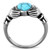 Stainless Steel Women's Claddagh Ring with Sea Blue Synthetic Turquoise Stone - Size 8 (Pack of 2) - IMAGE 3