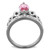 Women's Stainless Steel Crown Shaped Ring with Rose CZ - Size 5 - IMAGE 3