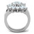3-Piece Women's Stainless Steel Wedding Rings Set with Square Cubic Zirconia - Size 8 - IMAGE 3