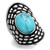 Stainless Steel Women's Ring with Sea Blue Synthetic Turquoise Stone - Size 5 (Pack of 3) - IMAGE 1