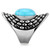 Stainless Steel Women's Ring with Sea Blue Synthetic Turquoise Stone - Size 5 (Pack of 3) - IMAGE 4
