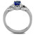 Stainless Steel Women's Engagement Ring with Blue Montana Synthetic Glass Stone - Size 10 (Pack of 2) - IMAGE 3