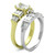 Women's Two Tone Stainless Steel Engagement Ring with AAA Cubic Zirconia in Clear - Size 5 - IMAGE 4