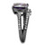 Women's Stainless Steel IP Charcoal Black Ring with AAA Grade CZ in Amethyst - Size 6 - IMAGE 4