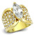Women's Stainless Steel IP Gold Ring with AAA Grade CZ in Clear - Size 5 - IMAGE 1