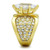 Women's Stainless Steel IP Gold Ring with AAA Grade CZ in Clear - Size 5 - IMAGE 4