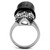Women's Stainless Steel Two-Tone IP Black Ring with Top Grade Crystal in Clear - Size 5 - IMAGE 3