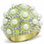 Women's Lime Green Stainless Steel Ring with AAA Grade Cubic Zirconia Pearls- Size 6 - IMAGE 1