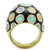 Women's Stainless Steel Polka Dotted Ring with AAA Grade Cubic Zirconia's - Size 10 - IMAGE 3