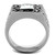 Men's High Polished Stainless Steel Unique Ring with AAA Grade Cubic Zirconia - Size 8 (Pack of 2) - IMAGE 3