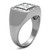 Men's High Polished Stainless Steel Unique Ring with AAA Grade Cubic Zirconia - Size 11 - IMAGE 4