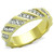 Two Tone Gold IP Stainless Steel Women's Wedding Ring with Clear Crystals - Size 10 (Pack of 2) - IMAGE 1