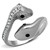 Stainless Steel Women's Snake Ring with Black Jet Crystals - Size 10 (Pack of 2) - IMAGE 1