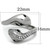 Stainless Steel Women's Snake Ring with Black Jet Crystals - Size 8 (Pack of 2) - IMAGE 2