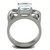 Stainless Steel Women's Engagement Ring with Oblong CZ - Size 9 (Pack of 2) - IMAGE 3