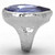 Women's Stainless Steel Engagement Ring with Top Grade Crystal in Tanzanite - Size 7 - IMAGE 4