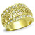 Women's Golden Stainless Steel Ring with Top Grade Clear Crystal - Size 10 (Pack of 2) - IMAGE 1