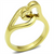 Women's Gold Stainless Steel Heart Knot Engagement Ring - Size 8 (Pack of 2) - IMAGE 1