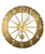 15" Gray and Matte Beige Round Solid Brass Jeffersonian Wall Clock - IMAGE 1