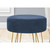 16" Blue and Gold Decorative Round Shaped Ottoman with Metal Legs - IMAGE 3