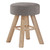 16.25" Brown and Beige Decorative Round Shaped Ottoman with Wooden Legs - IMAGE 1