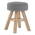 16.25" Gray and Beige Decorative Knit Round Shaped Ottoman with Wooden Legs - IMAGE 1