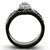 Set of 3 Women's Black Ion Plated Stainless Steel Wedding Ring with Round CZ - Size 6 - IMAGE 3