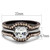 Set of 3 Women's Dark Brown IP Stainless Steel Wedding Rings with CZ Stones - Size 6 - IMAGE 2