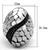 Women's Stainless Steel Ring with Black Jet Crystal - Size 8 - IMAGE 2