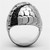 Women's Stainless Steel Ring with Black Jet Crystal - Size 8 - IMAGE 3