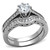 Set of 2 Women's Stainless Steel Wedding Rings with Round CZ Stone - Size 10 - IMAGE 1