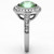 Women's Stainless Steel Engagement Ring with Emerald Crystal - Size 6 - IMAGE 4