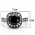 Women's Stainless Steel Engagement Ring with Black Diamond Cubic Zirconia - Size 10 (Pack of 2) - IMAGE 2