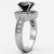Women's Stainless Steel Engagement Ring with Black Diamond Cubic Zirconia - Size 10 (Pack of 2) - IMAGE 4
