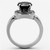 Women's Stainless Steel Engagement Ring with Black Diamond Cubic Zirconia - Size 5 (Pack of 2) - IMAGE 3