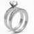 Women's Stainless Steel Wedding Ring Set with Marquise Shaped Cubic Zirconia - Size 9 (Pack of 2) - IMAGE 4