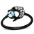 Women's Ion Plated Black Stainless Steel Ring with Sea Blue Top Grade Crystal - Size 5 (Pack of 2) - IMAGE 1