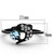 Women's Ion Plated Black Stainless Steel Ring with Sea Blue Top Grade Crystal - Size 5 (Pack of 2) - IMAGE 2