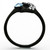 Women's Ion Plated Black Stainless Steel Ring with Sea Blue Top Grade Crystal - Size 5 (Pack of 2) - IMAGE 3