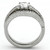 Stainless Steel Women's Wedding Ring with Round Cubic Zirconia - Size 10 - IMAGE 3
