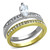 2-Piece Women's Gold Ion Plated Wedding Rings with Marquise Cubic Zirconia - Size 5 (Pack of 2) - IMAGE 1